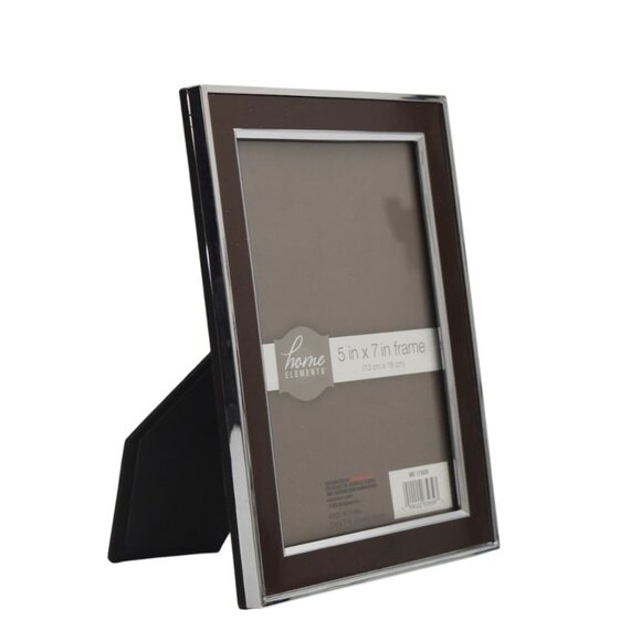 Home Elements 5 X 7 Picture Frame Brown Silver Metal - Picture 3 of 4